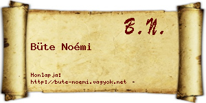 Büte Noémi névjegykártya